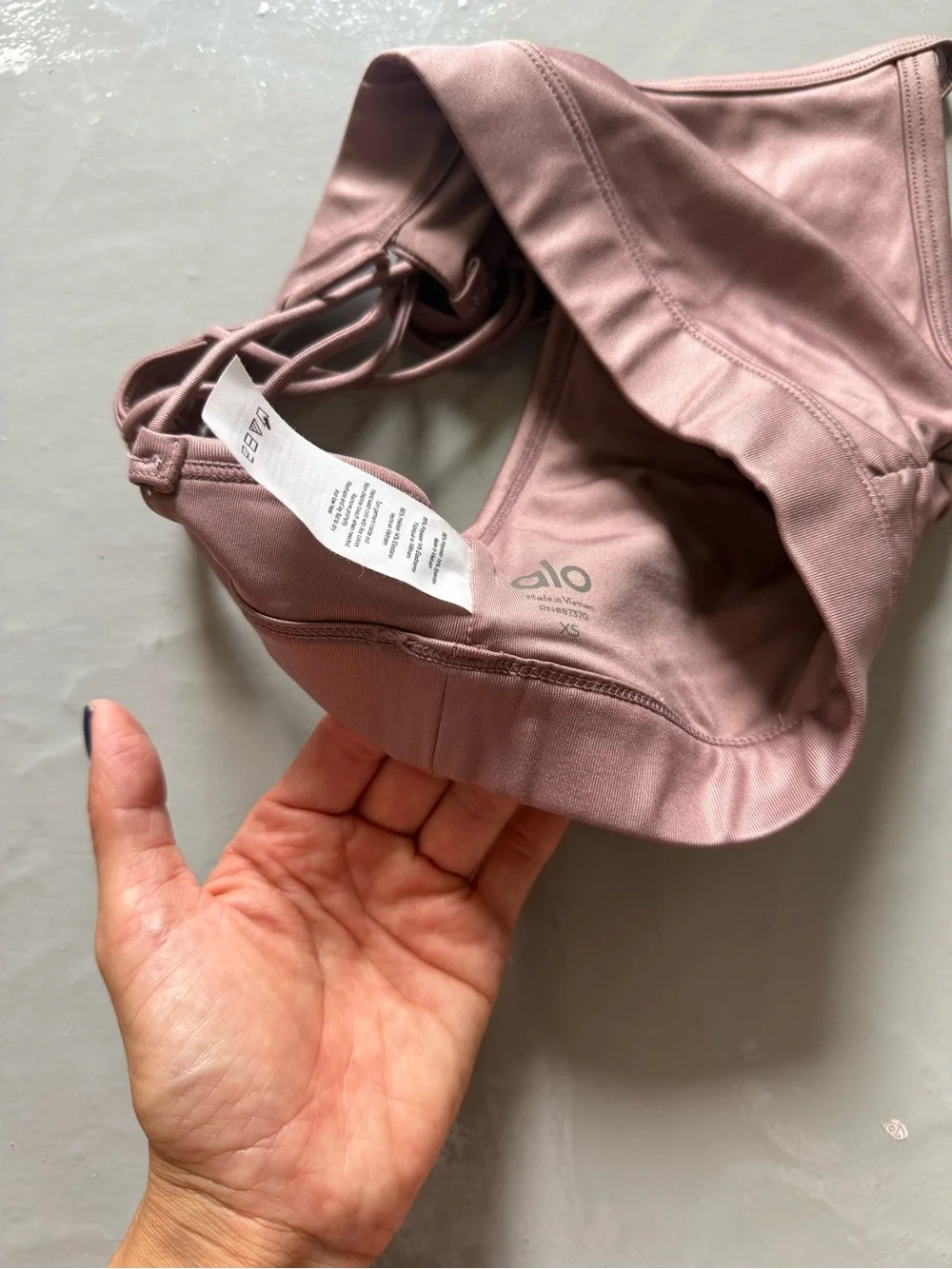 ALO Yoga Sunny Strappy Sports Bra in Dusty Pink/Smoky Quartz